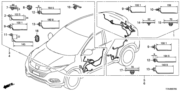 2020 Honda HR-V WIRE HARNESS, DOOR (PASSENGER SIDE) Diagram for 32752-T7A-H00