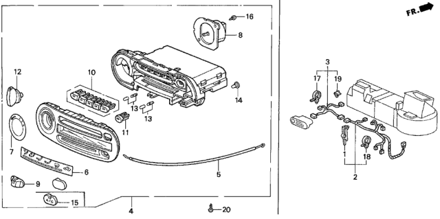 1997 Honda Del Sol Control Assy., Heater Diagram for 79500-SR2-A01