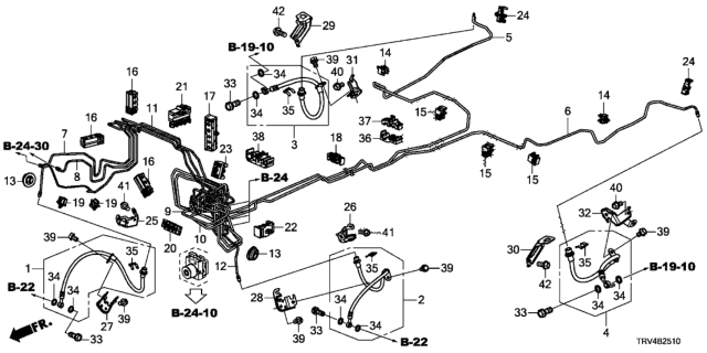 2019 Honda Clarity Electric Pipe X Complete, Brake Diagram for 46377-TRV-A00