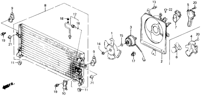 1990 Honda Prelude Condenser Assy. (Modine) Diagram for 80100-SF1-A15