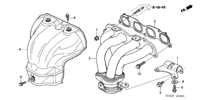 2003 Honda Accord Exhaust Manifold (L4) Diagram