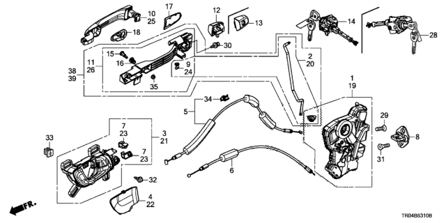 2012 Honda Civic Handle, Passenger Side (Carnelian Red Pearl) Diagram for 72141-TR0-A11ZG