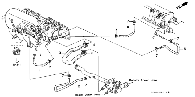 1997 Honda Civic Water Hose Diagram