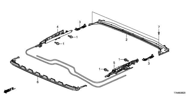 2021 Honda HR-V Roof Slide Components Diagram