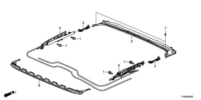 2020 Honda HR-V Roof Slide Components Diagram