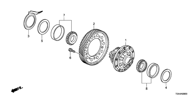 2016 Honda Fit AT Differential Diagram