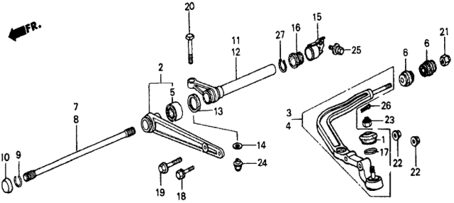 1987 Honda Civic 5 Door 4WD KA 5MT Front Lower Arm Diagram