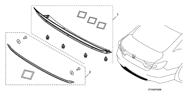 2021 Honda Accord 4 Door 20TRNG (2.0 TOURING) KA XAT Rear Under Garnish - Garnish Accent Diagram