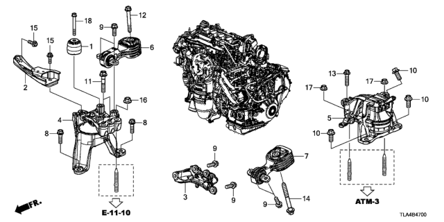 2018 Honda CR-V Engine Mounts Diagram