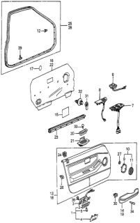 1985 Honda Accord Armrest, Left Front Door (Ark Tan) Diagram for 75833-SA5-003ZK