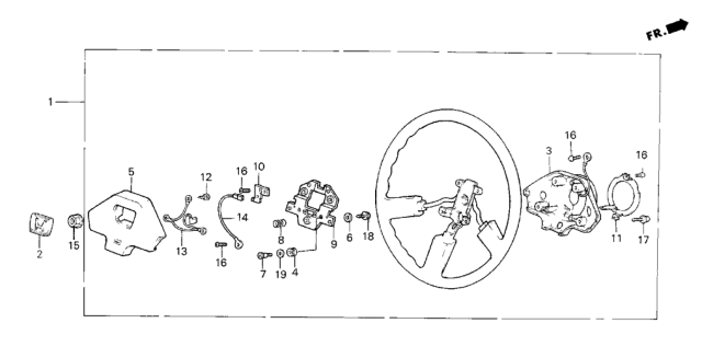 1986 Honda CRX Ring A Slip Diagram for 53158-SB2-673