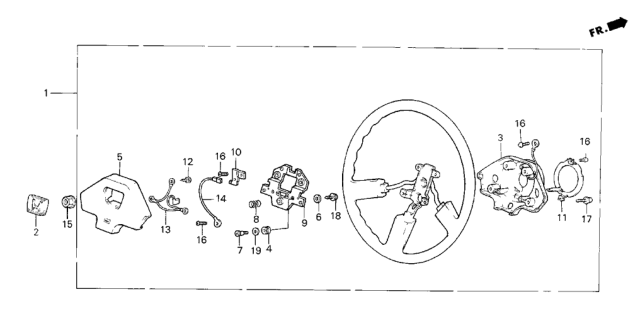1987 Honda CRX 2 Door HF KA 5MT Steering Wheel Diagram