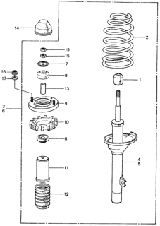 1982 Honda Civic 4 Door ** (1500) KH HMT Rear Shock Absorber Diagram