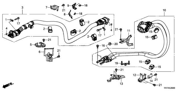 2020 Honda Clarity Fuel Cell Stay, RR. Diagram for 1F163-5WM-A01