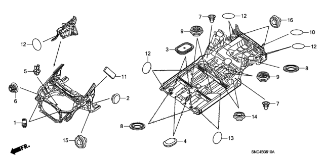 2009 Honda Civic Grommet (Front) Diagram