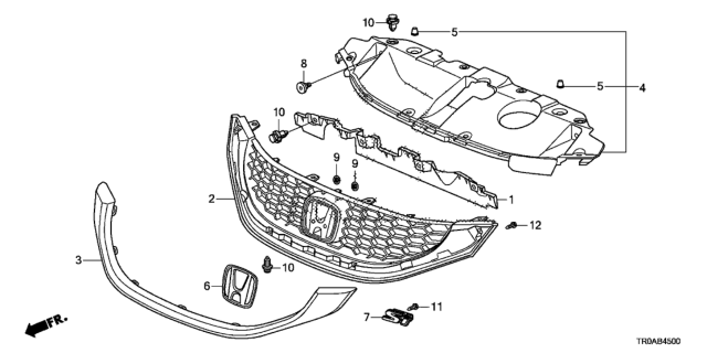 2013 Honda Civic Front Grille Diagram