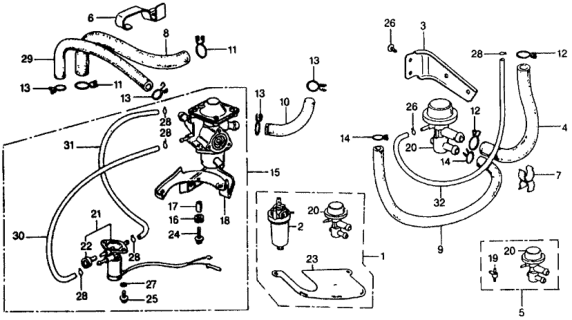 1977 Honda Civic Valve Set, Anti-Afterburn Diagram for 18060-634-670