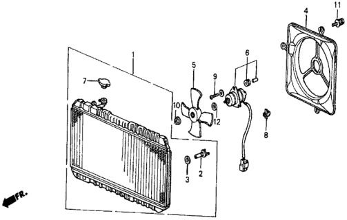 1987 Honda Civic 5 Door 4WD KA 5MT Radiator (Toyo) Diagram