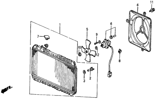 1985 Honda Civic Radiator (Toyo) Diagram