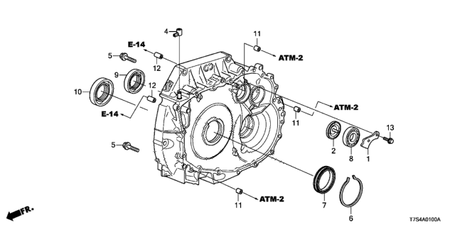 2018 Honda HR-V AT Torque Converter Case Components Diagram