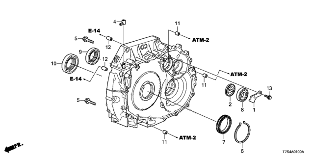 2017 Honda HR-V 5 Door EX-L (2WD NAVIGATION CELAYA) KA CVT AT Torque Converter Case Components Diagram