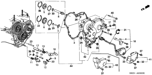 2002 Honda Accord AT Right Side Cover Diagram