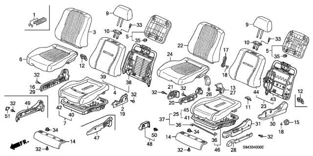 2001 Honda Accord Front Seat Diagram