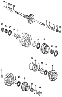 1983 Honda Accord Bearing, Thrust Needle (36X52X2) Diagram for 91023-PS5-003