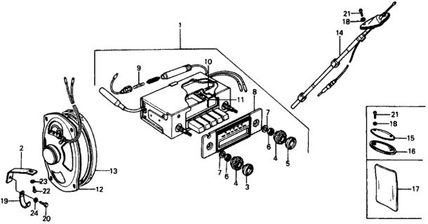 1977 Honda Civic 3 Door ** (1500) KL HMT Auto Radio Diagram