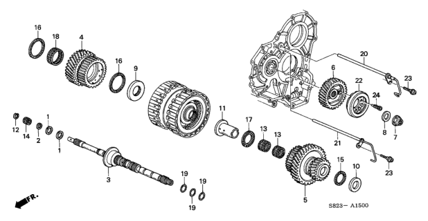 2002 Honda Accord AT Mainshaft Diagram