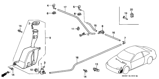 1993 Honda Civic Windshield Washer Diagram