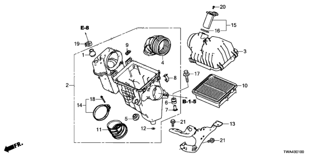 2019 Honda Accord Hybrid Air Cleaner Diagram