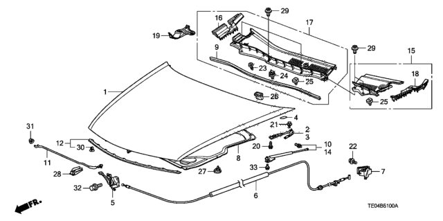 2008 Honda Accord Engine Hood Diagram