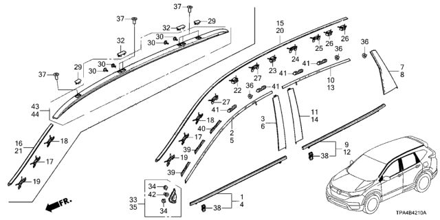 2021 Honda CR-V Hybrid Molding Diagram