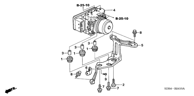 2007 Honda Accord Hybrid 4 Door HYBRID KA 5AT VSA Modulator Diagram