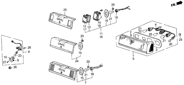 1987 Honda Civic Wire Diagram for 33503-SB3-672