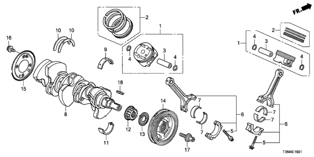2017 Honda Accord Crankshaft - Piston (V6) Diagram