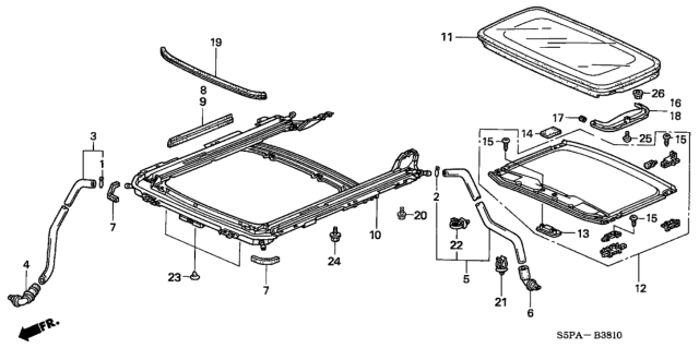 2005 Honda Civic 2 Door EX (SIDE SRS) KA 5MT Sliding Roof Diagram