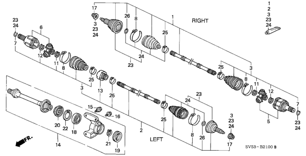 1997 Honda Accord Driveshaft Diagram