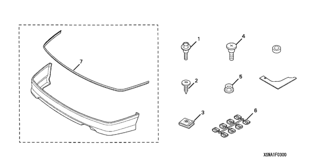 2006 Honda Civic Spoiler, Rear Under (Galaxy Gray Metallic) Diagram for 08F03-SNA-150