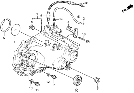 1990 Honda Civic MT Transmission Housing Diagram