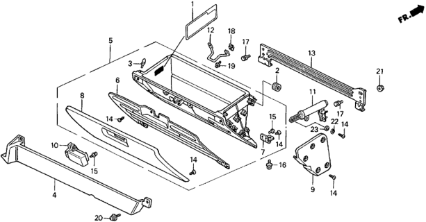 1990 Honda Civic Cover, Glove Box *YR129L* (URBAN BROWN) Diagram for 77513-SH5-A00ZB