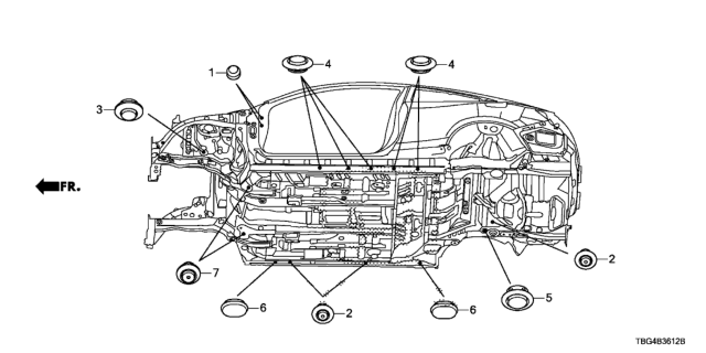 2019 Honda Civic Grommet (Lower) Diagram