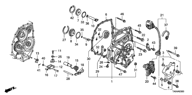 2011 Honda Accord AT Left Side Cover (L4) Diagram