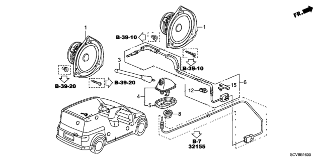 2011 Honda Element Base, Antenna Diagram for 39152-SCV-A21