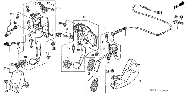 2002 Honda Civic Pedal Assy., Accelerator Diagram for 17800-S6M-A02