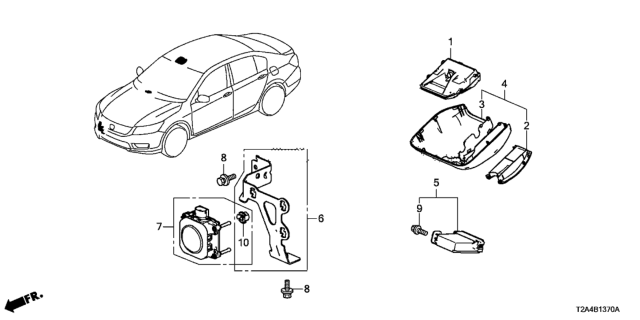 2013 Honda Accord Radar Sub Assy Diagram for 36802-T2A-A02