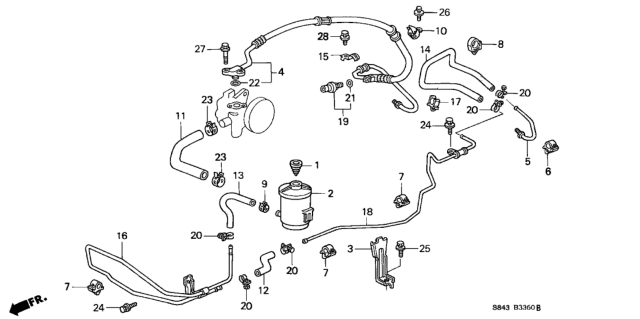 2001 Honda Accord Hose, Oil Tank Diagram for 53733-S84-A01