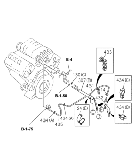 2000 Honda Passport Clip, Evaporator Hose Diagram for 8-97204-275-0