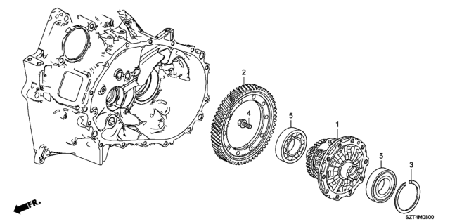 2011 Honda CR-Z Gear, Final Driven Diagram for 41233-RTX-C00